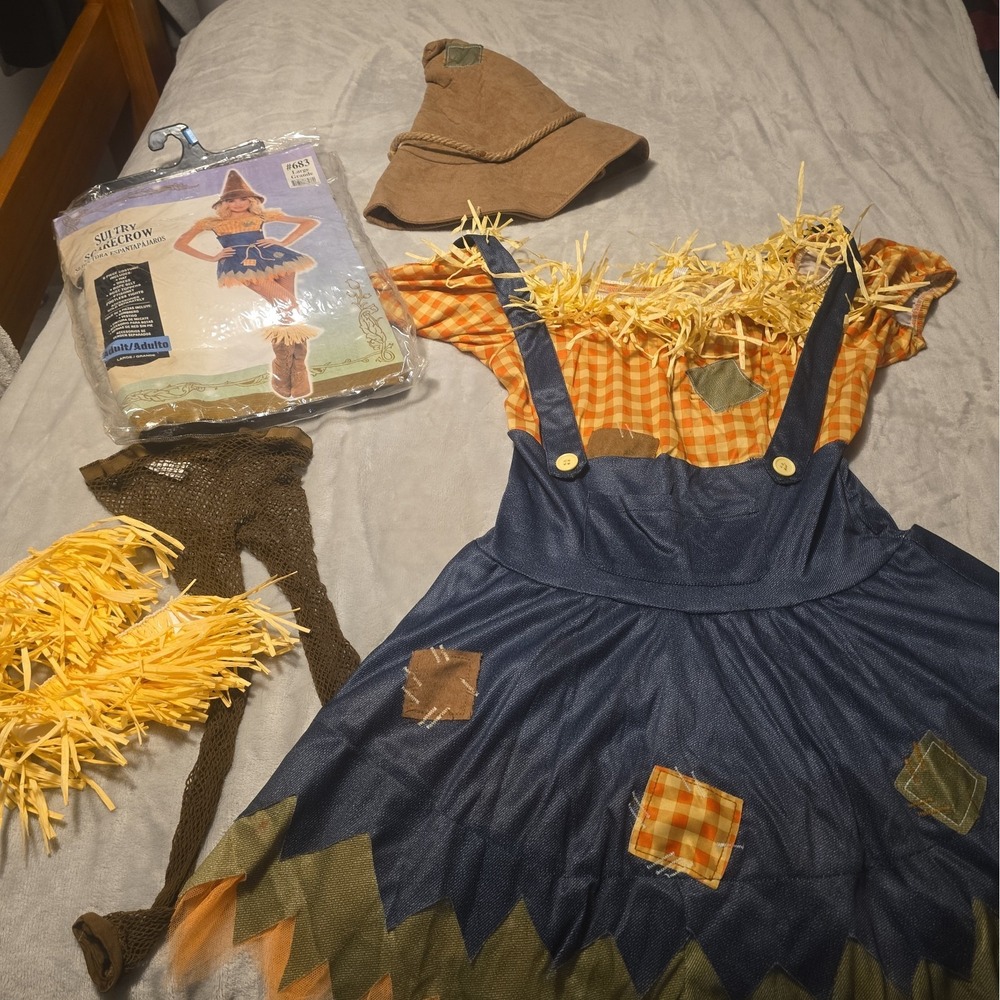 Sultry Scarecrow Sexy Dress Halloween Costume Size Large (Missing Rope Belt)